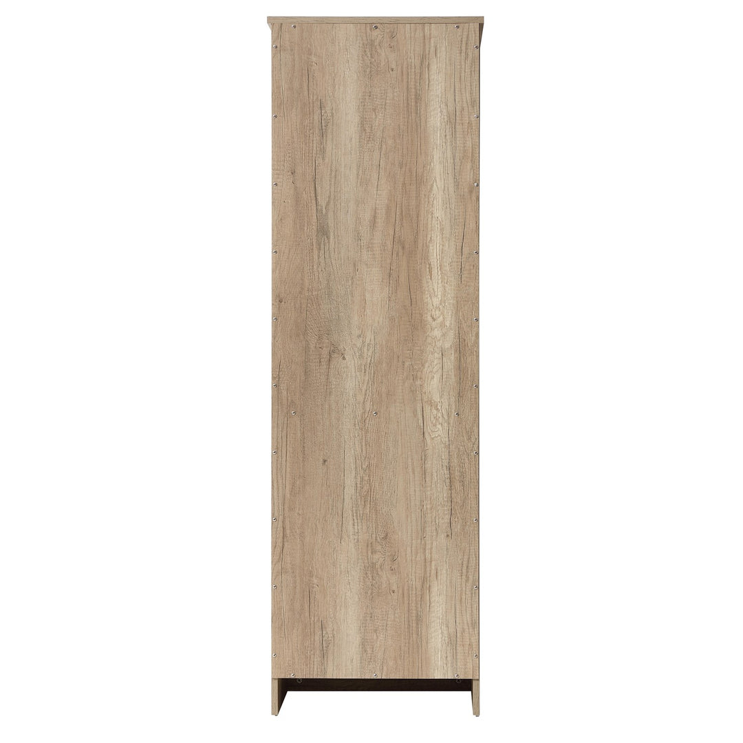 20 Inch Bath Storage Glass Cabinet In Natural Oak