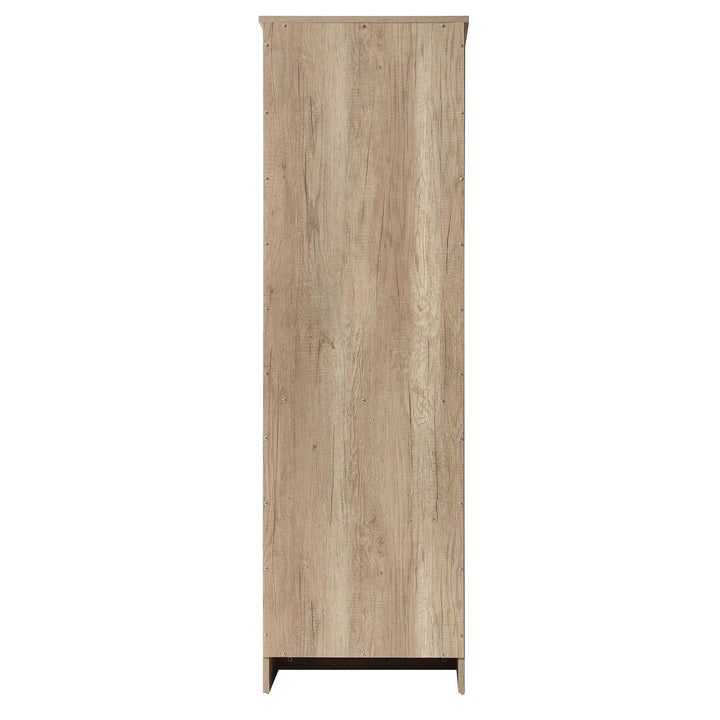 20 Inch Bath Storage Glass Cabinet In Natural Oak