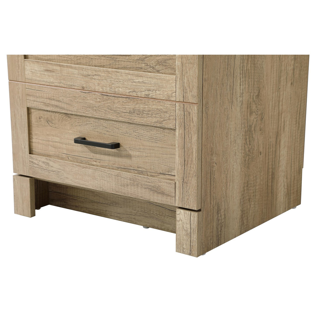 20 Inch Bath Storage Glass Cabinet In Natural Oak
