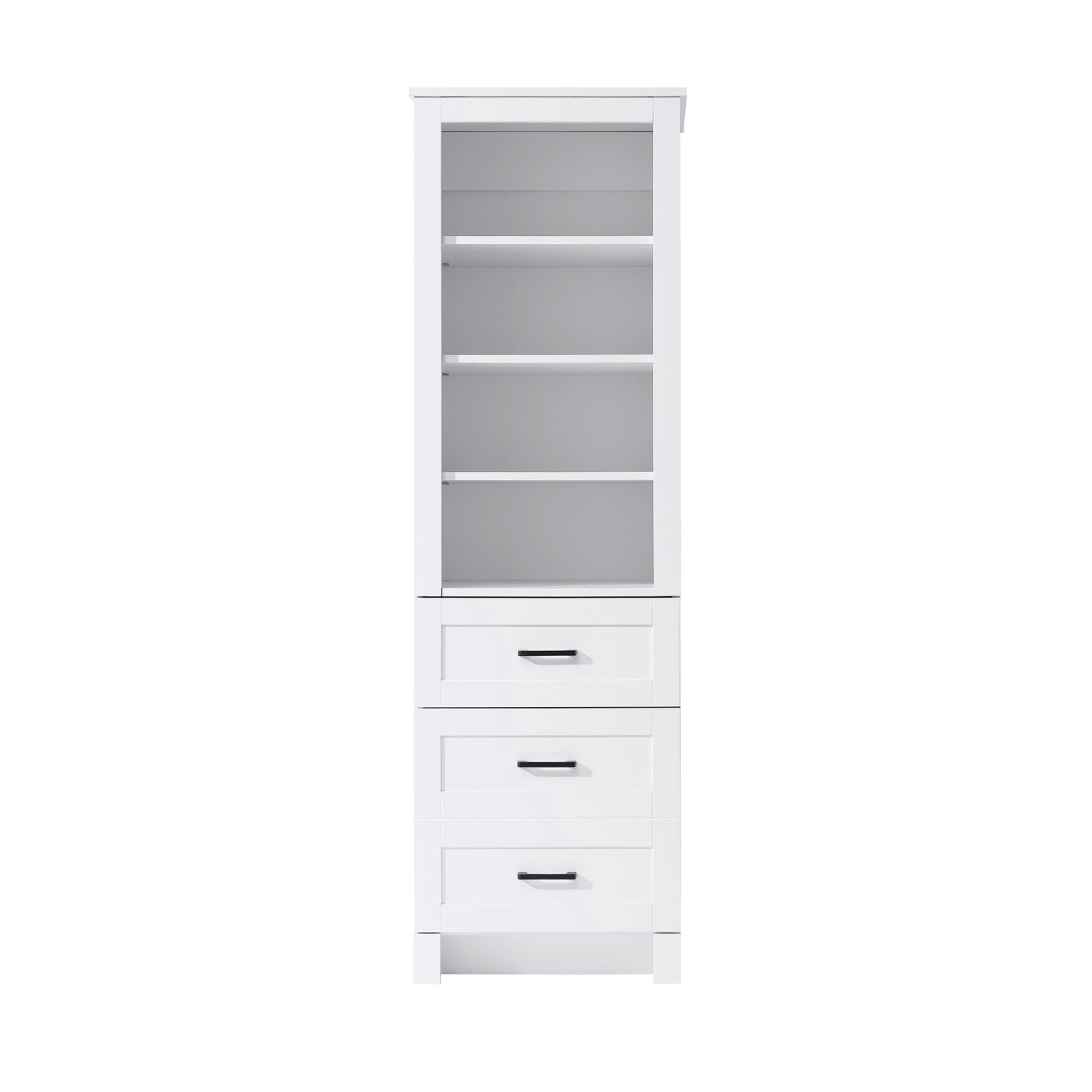 20 Inch Bath Storage Glass Cabinet In White by Elegant Kitchen and Bath