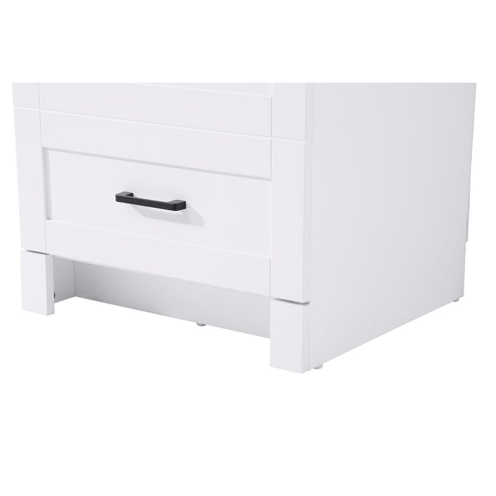 20 Inch Bath Storage Glass Cabinet In White
