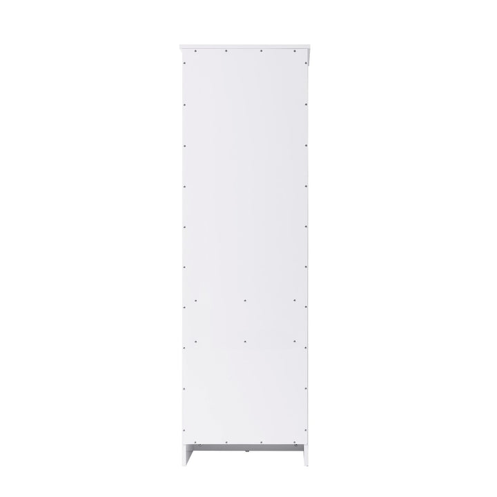 20 Inch Bath Storage Glass Cabinet In White