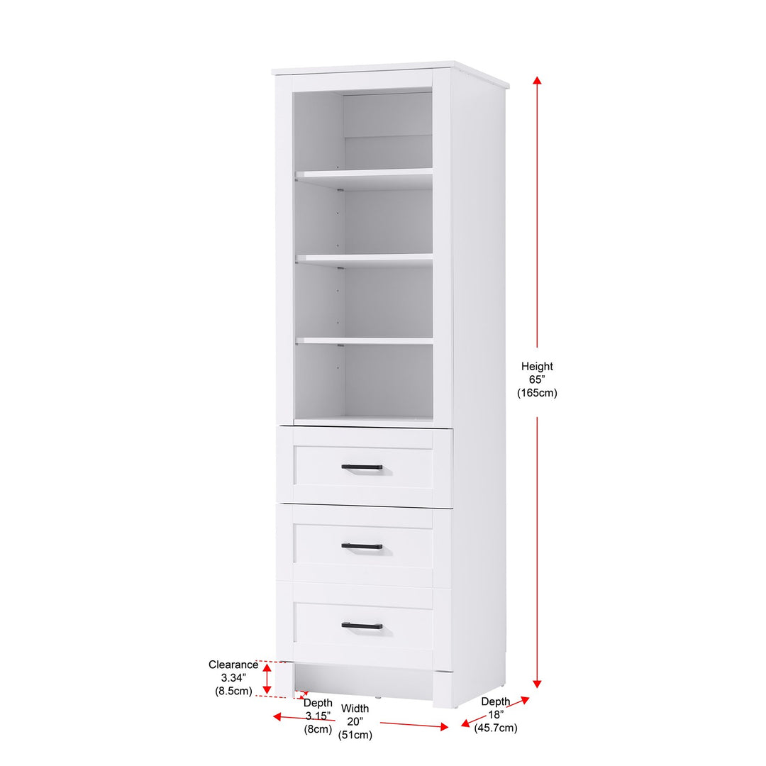 20 Inch Bath Storage Glass Cabinet In White