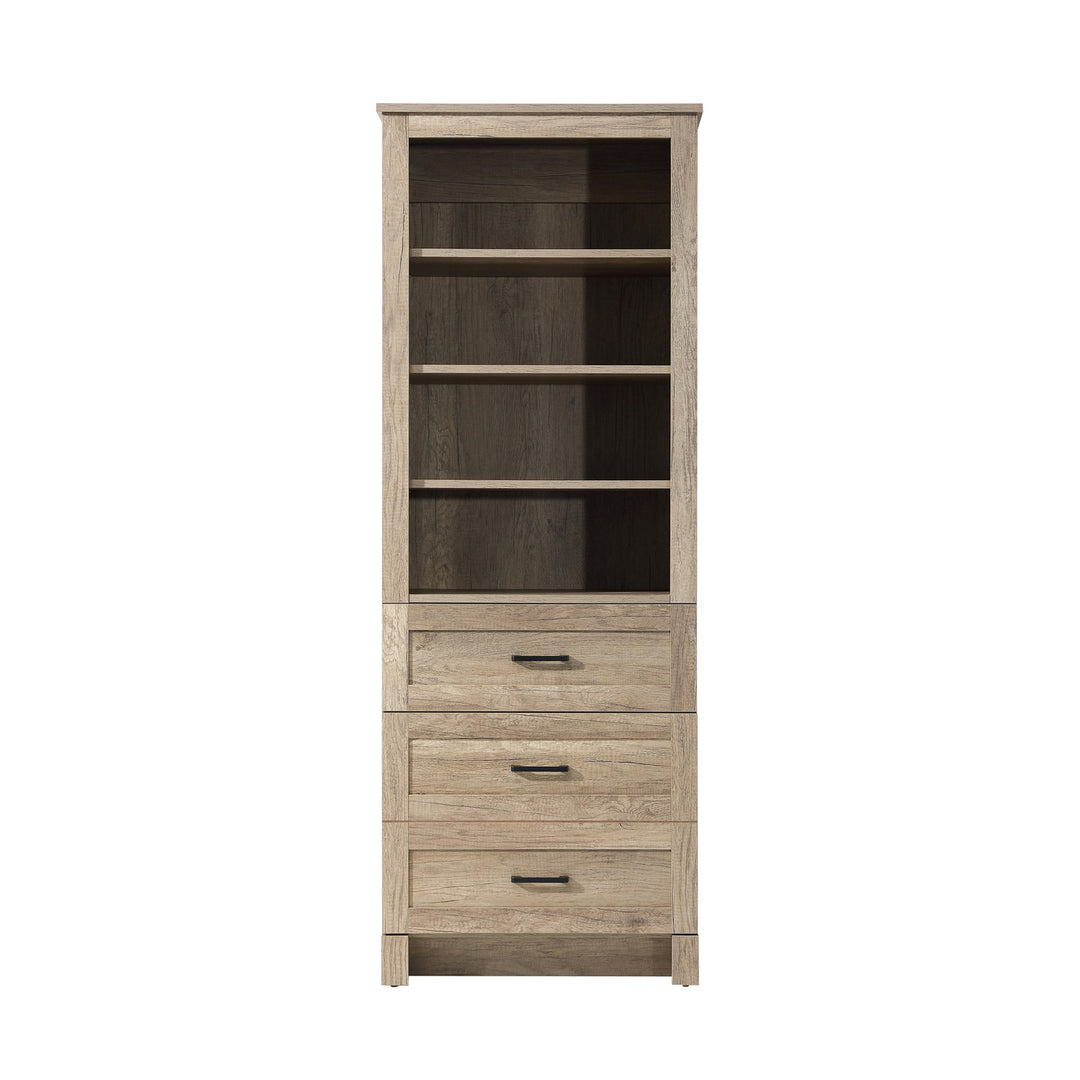 24 Inch Bath Storage Glass Cabinet In Natural Oak by Elegant Kitchen and Bath