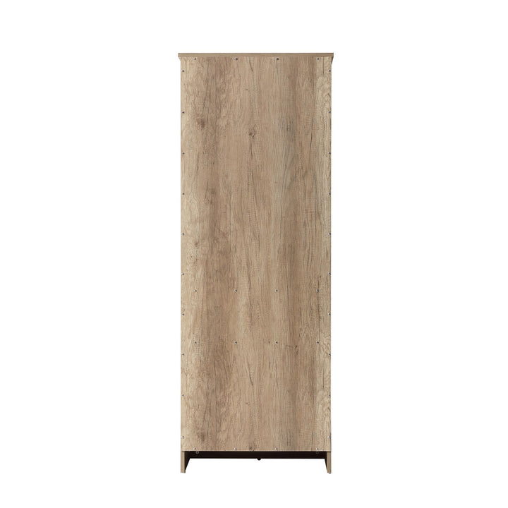 24 Inch Bath Storage Glass Cabinet In Natural Oak