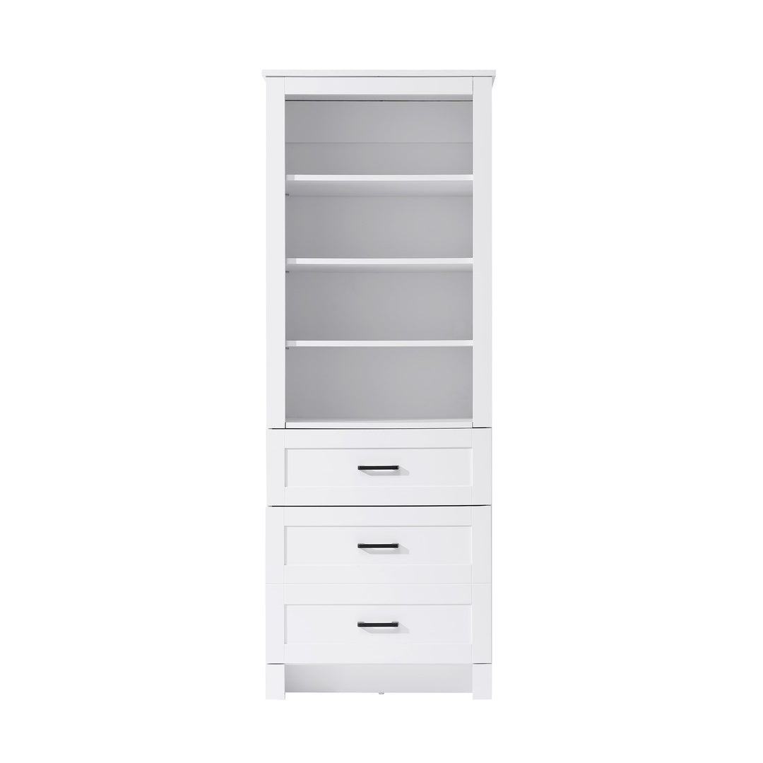24 Inch Bath Storage Glass Cabinet In White by Elegant Kitchen and Bath