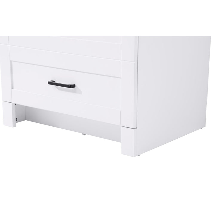 24 Inch Bath Storage Glass Cabinet In White