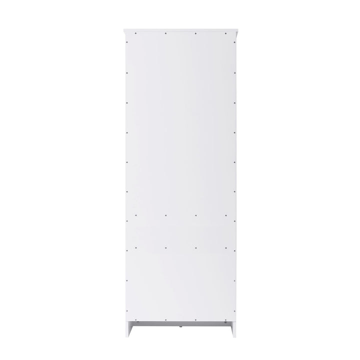 24 Inch Bath Storage Glass Cabinet In White