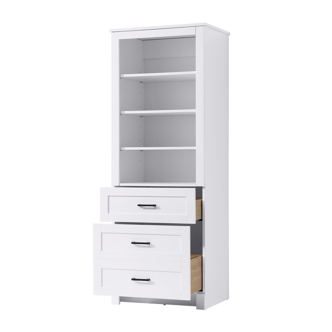 24 Inch Bath Storage Glass Cabinet In White