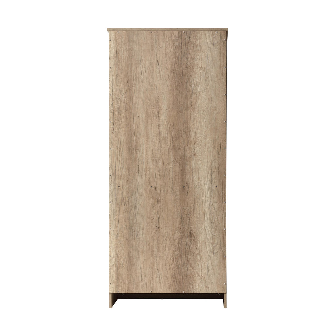 28 Inch Bath Storage Glass Cabinet In Natural Oak