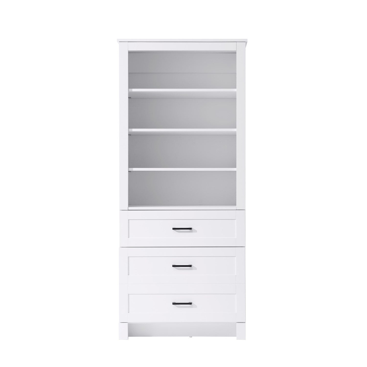 28 Inch Bath Storage Glass Cabinet In White by Elegant Kitchen and Bath