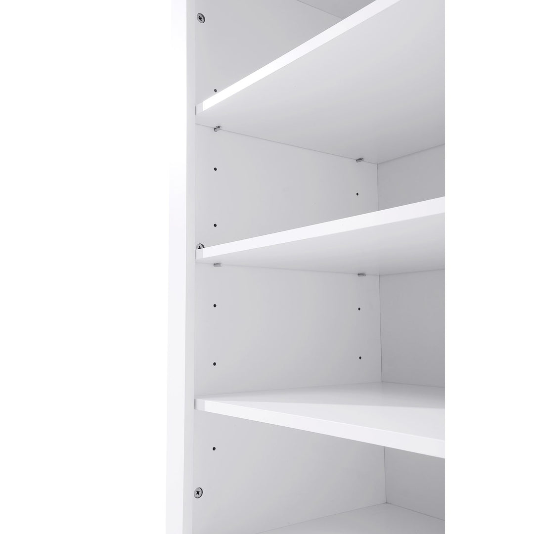 28 Inch Bath Storage Glass Cabinet In White