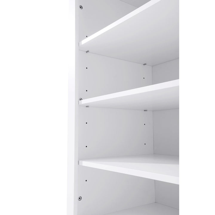 28 Inch Bath Storage Glass Cabinet In White