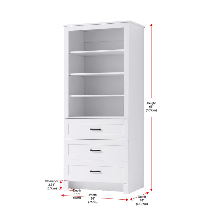 28 Inch Bath Storage Glass Cabinet In White