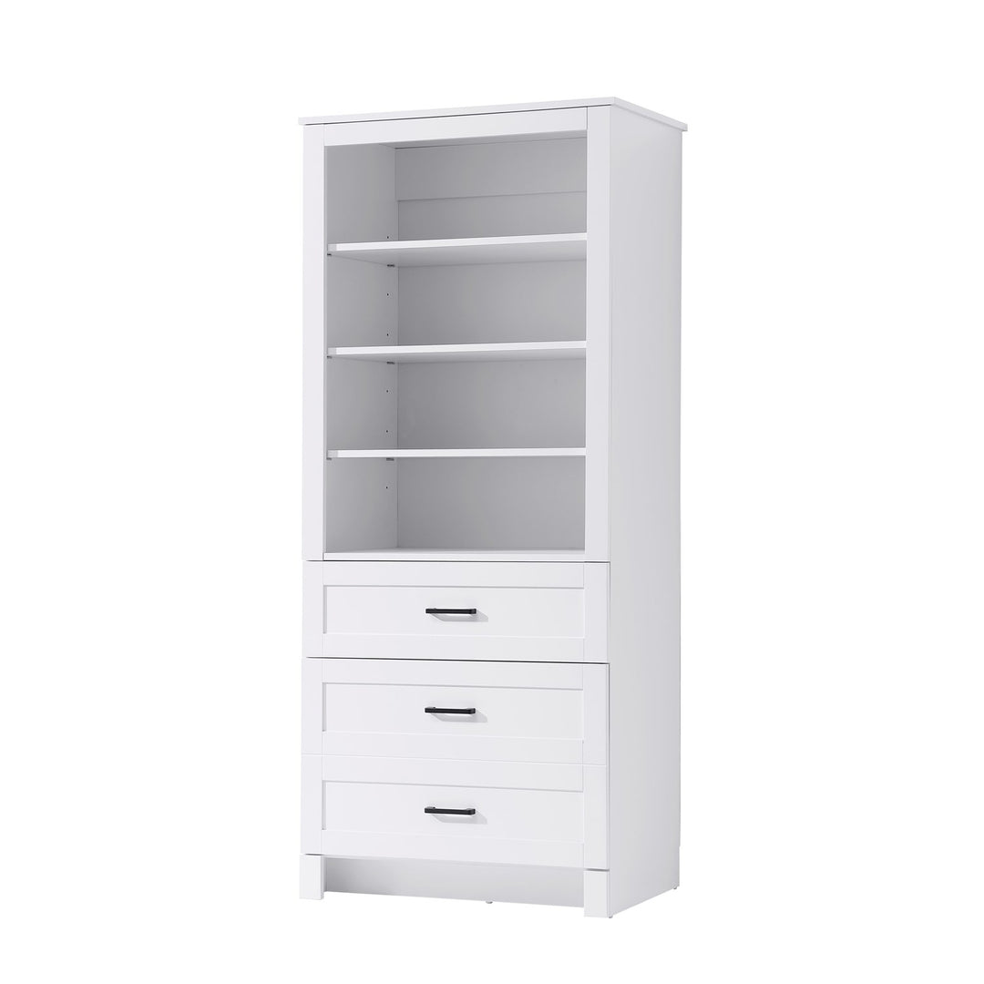 28 Inch Bath Storage Glass Cabinet In White