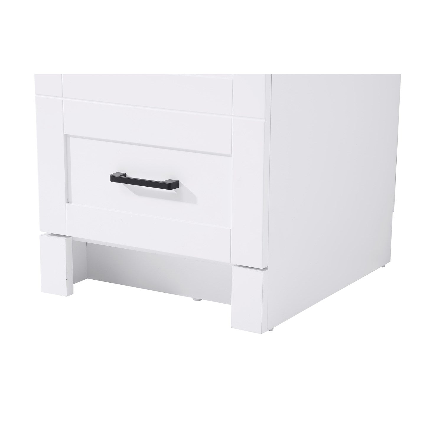 16 Inch Bath Storage Glass Cabinet In White