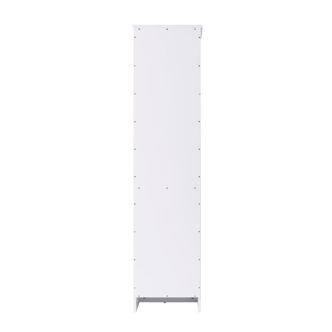 16 Inch Bath Storage Glass Cabinet In White