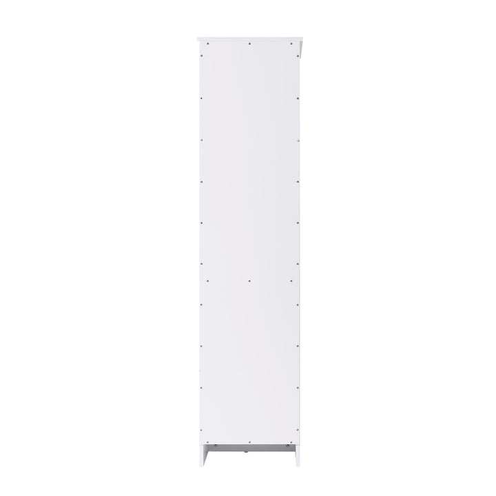 16 Inch Bath Storage Glass Cabinet In White