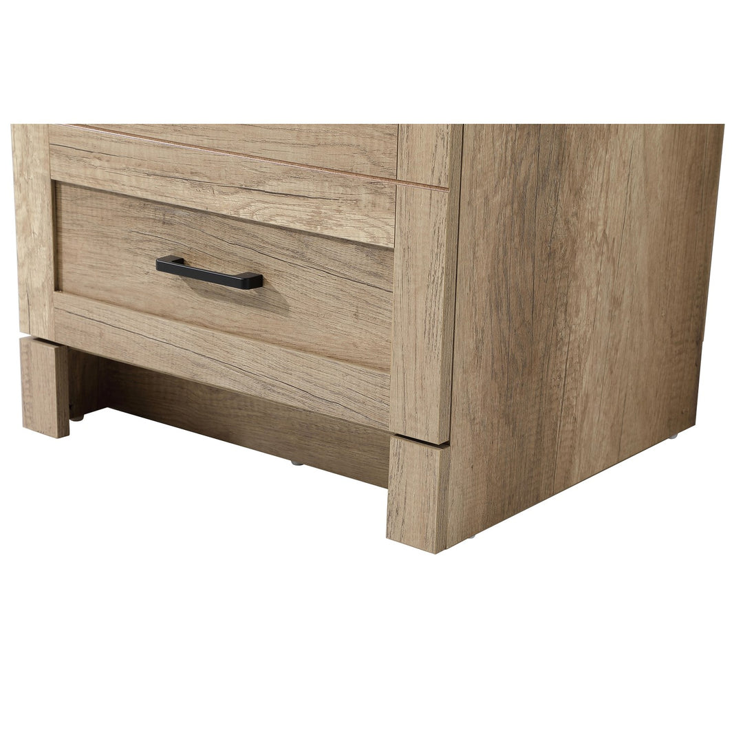 20 Inch Bath Storage Glass Cabinet In Natural Oak