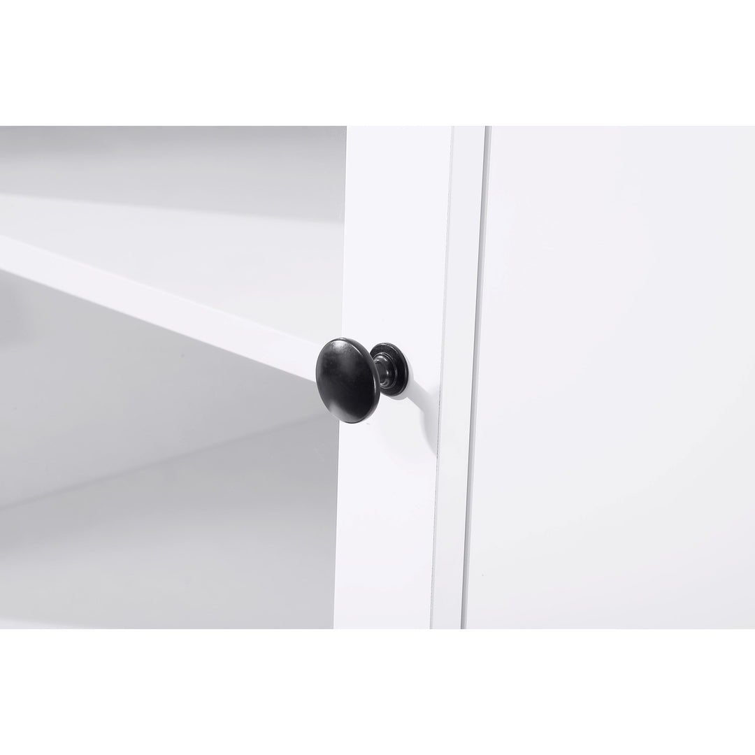 20 Inch Bath Storage Glass Cabinet In White