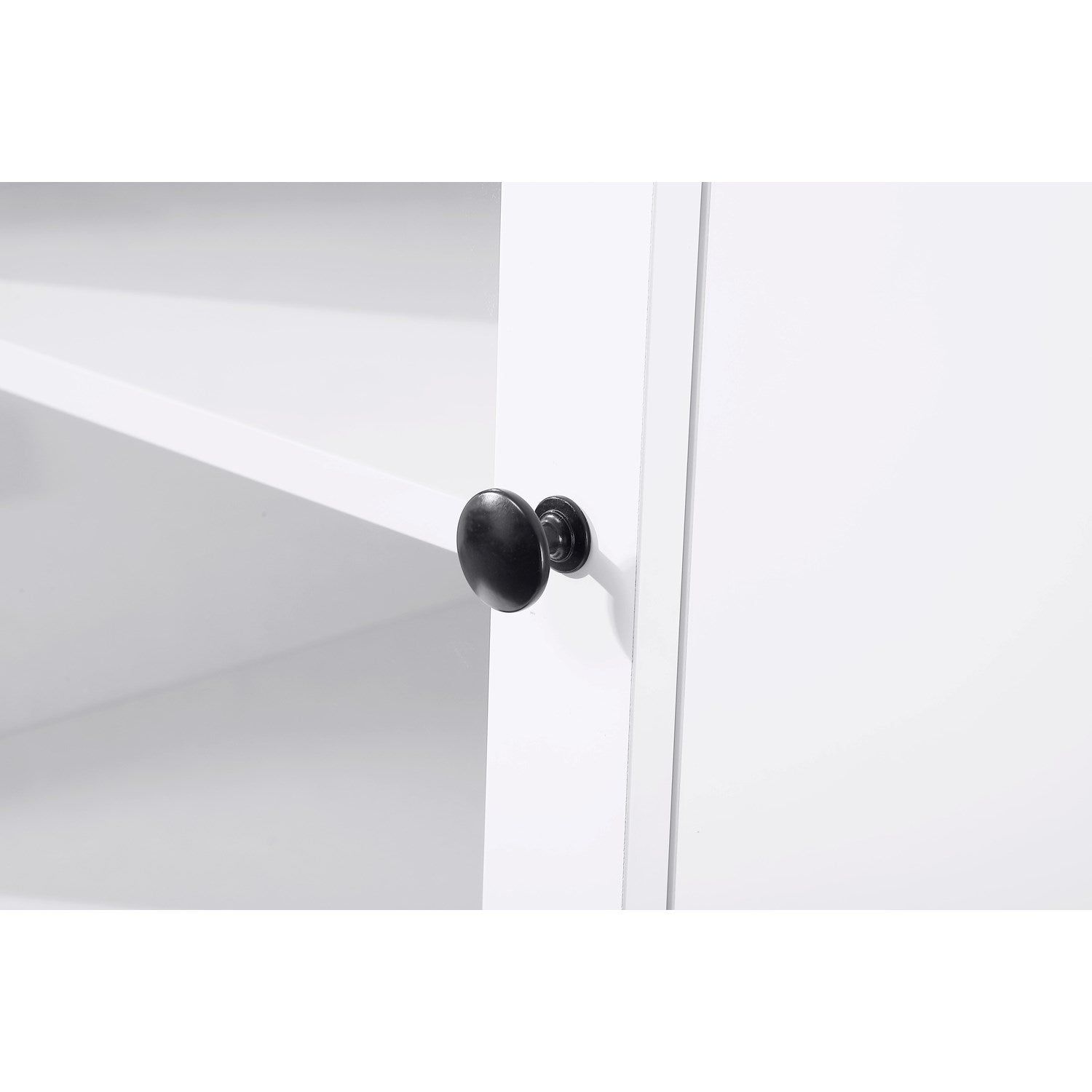 20 Inch Bath Storage Glass Cabinet In White
