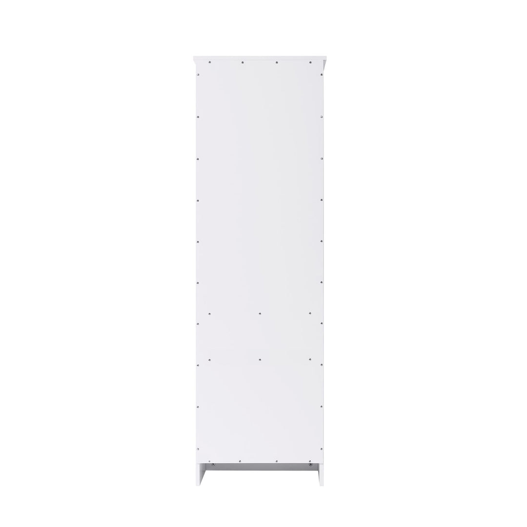 20 Inch Bath Storage Glass Cabinet In White