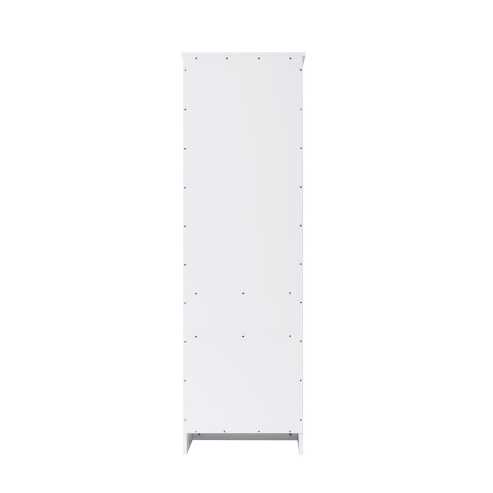 20 Inch Bath Storage Glass Cabinet In White
