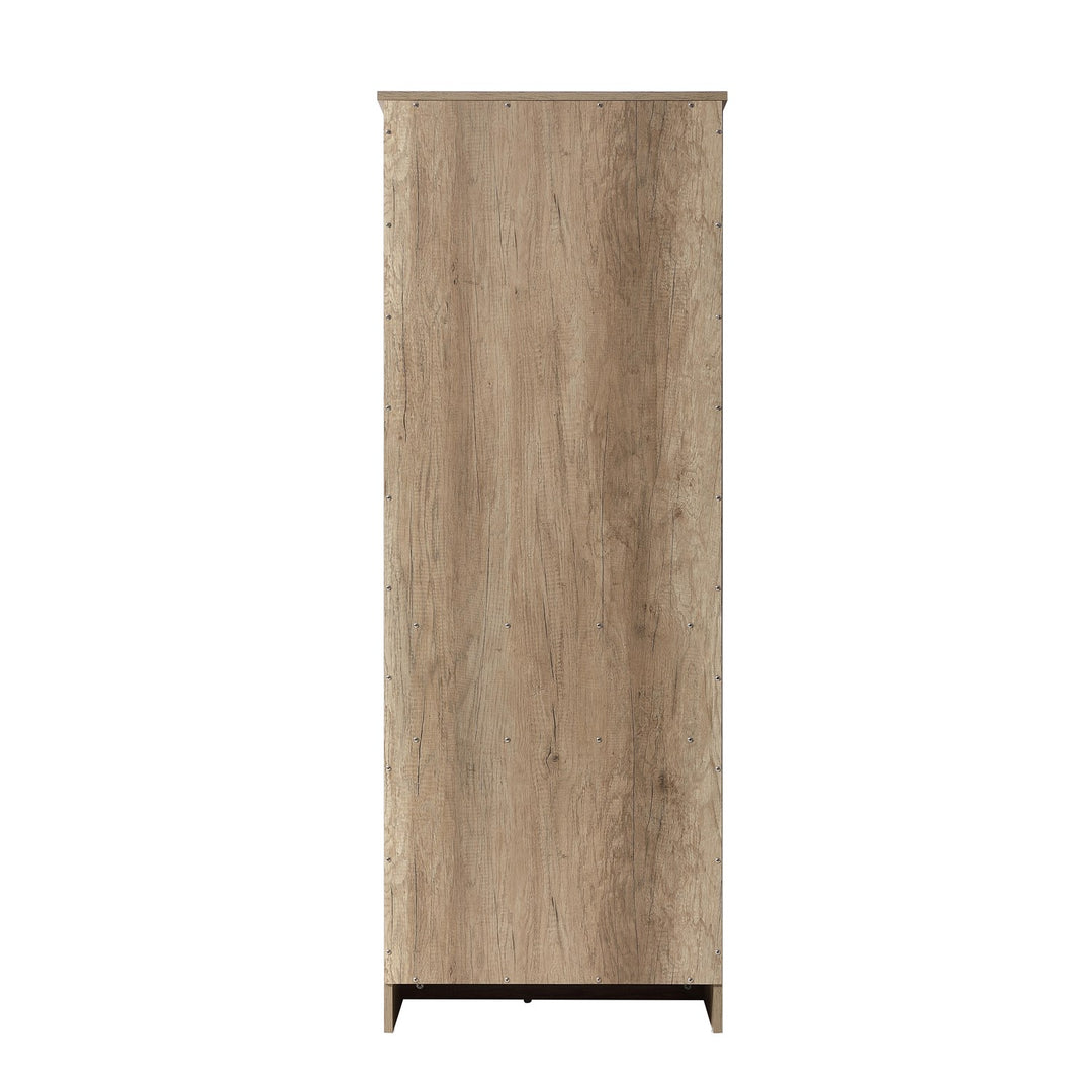 24 Inch Bath Storage Glass Cabinet In Natural Oak