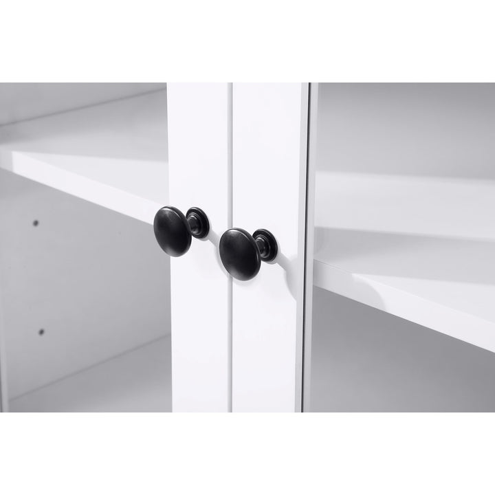 24 Inch Bath Storage Glass Cabinet In White