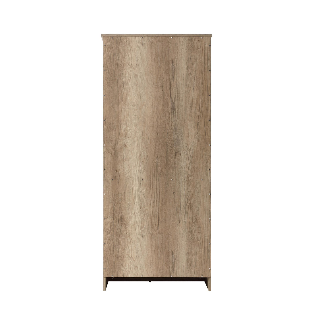 28 Inch Bath Storage Glass Cabinet In Natural Oak