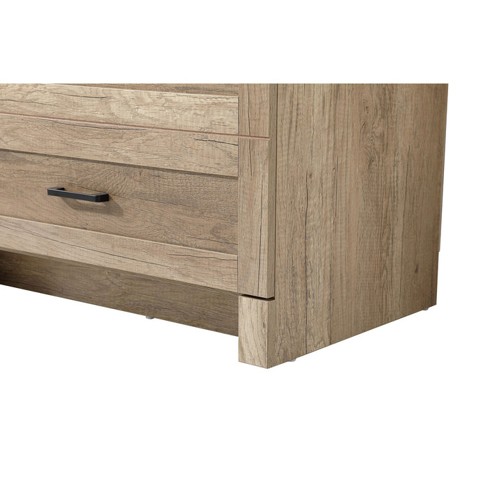 28 Inch Bath Storage Glass Cabinet In Natural Oak