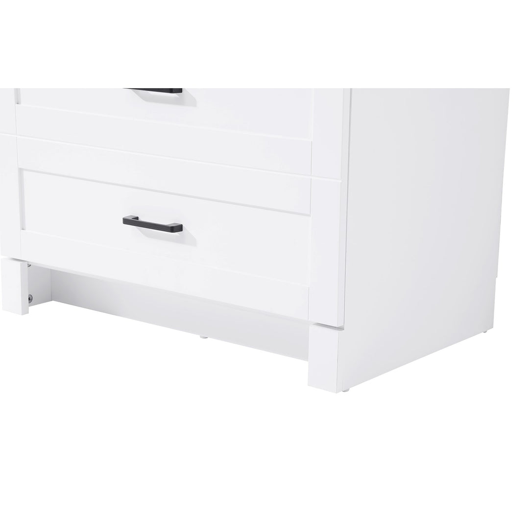 28 Inch Bath Storage Glass Cabinet In White
