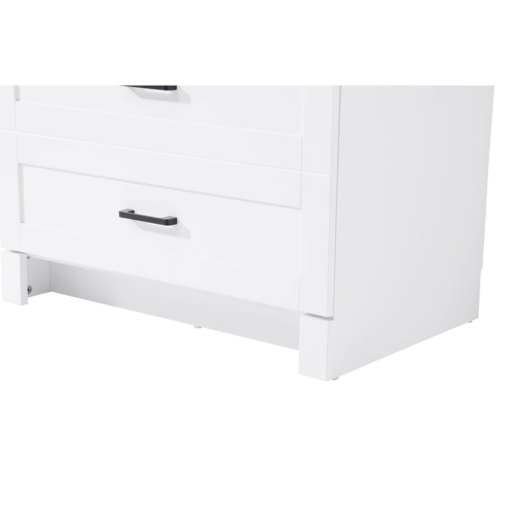 28 Inch Bath Storage Glass Cabinet In White