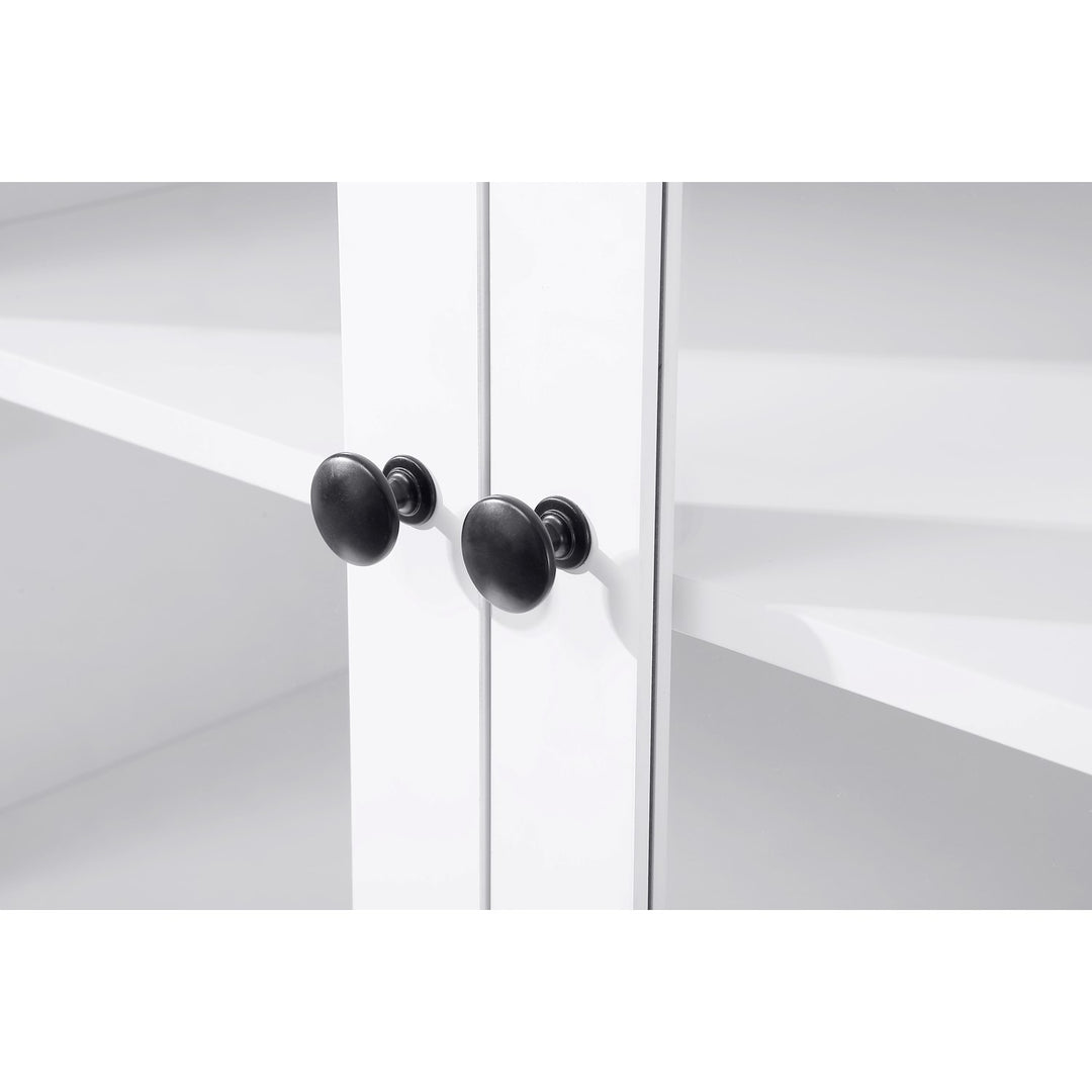 28 Inch Bath Storage Glass Cabinet In White