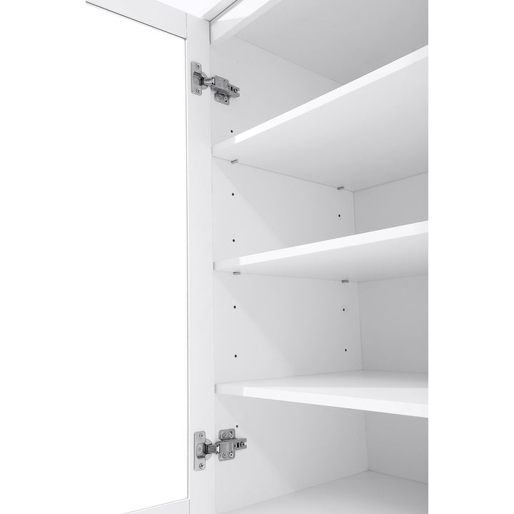 28 Inch Bath Storage Glass Cabinet In White