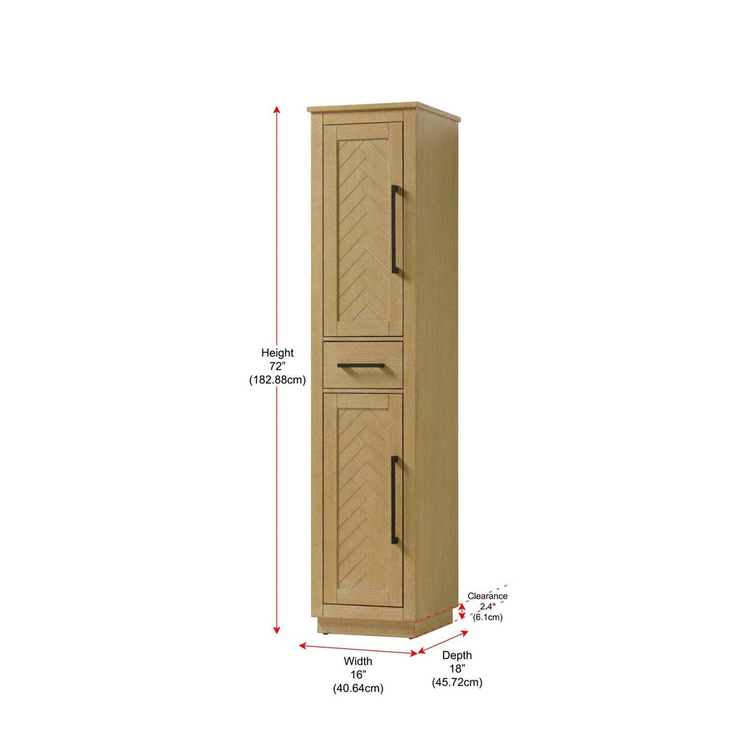 16 Inch Bath Storage Cabinet In Linen Oak