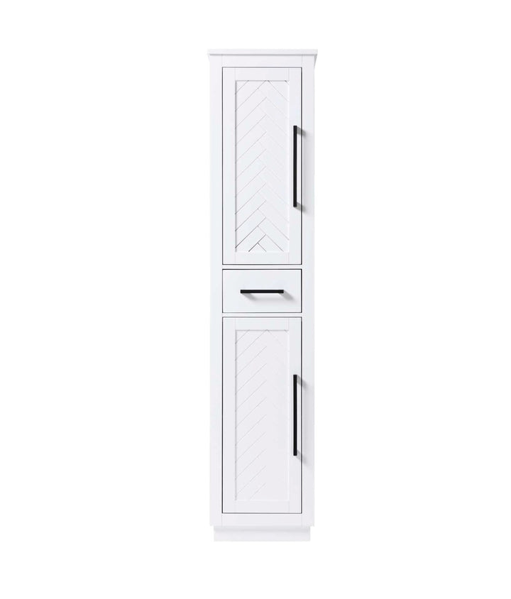 16 Inch Bath Storage Cabinet In White by Elegant Kitchen and Bath
