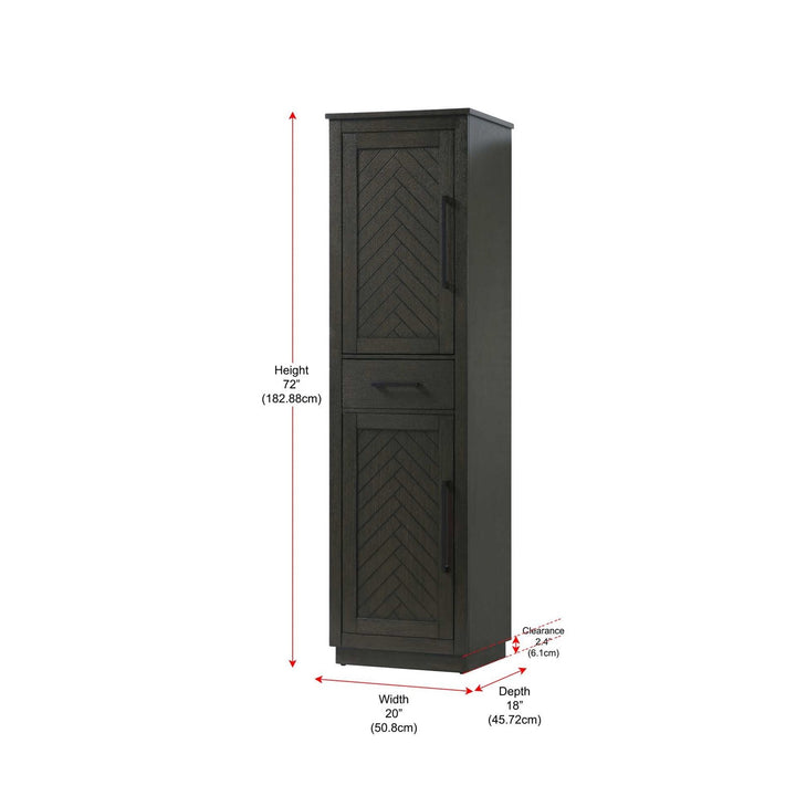 20 Inch Bath Storage Cabinet In Chocolate Oak