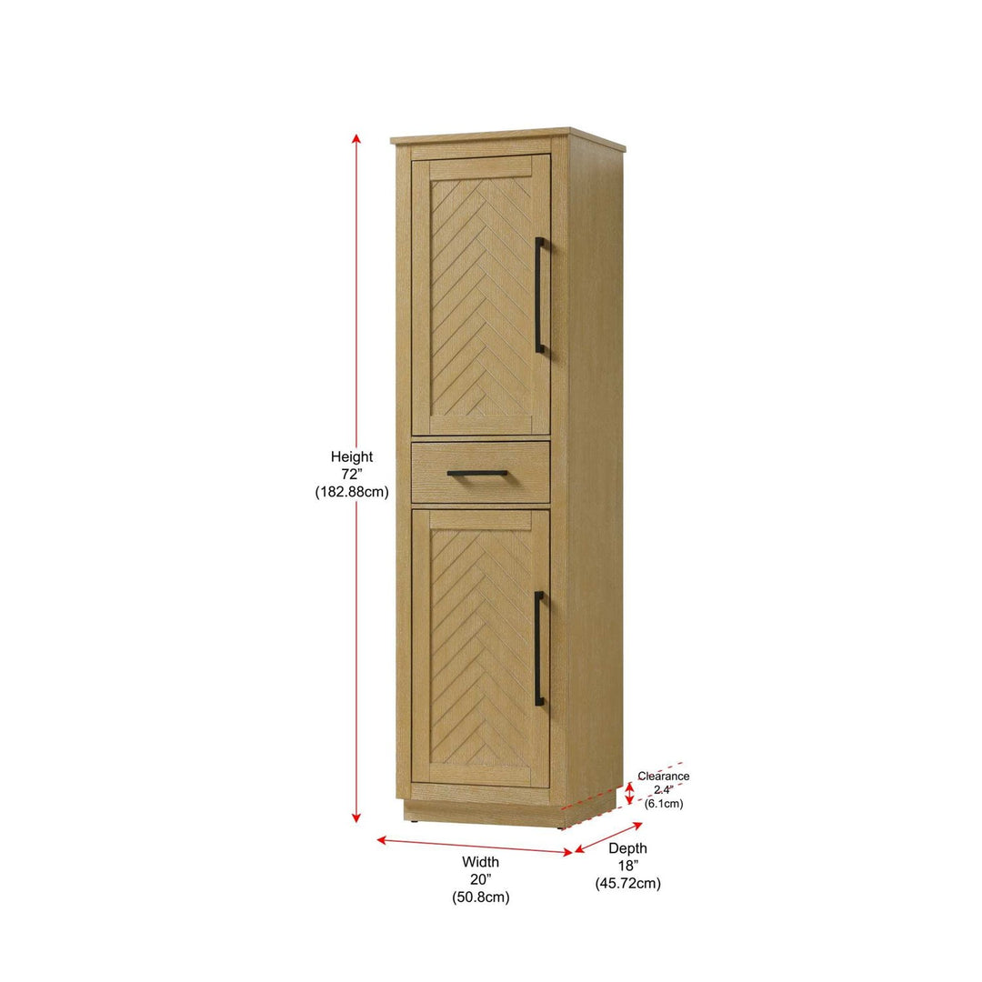 20 Inch Bath Storage Cabinet In Linen Oak