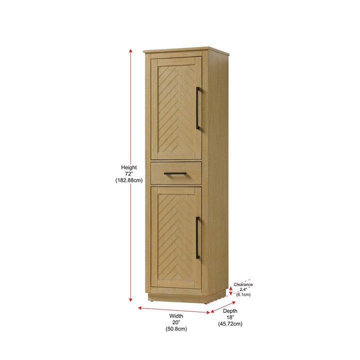 20 Inch Bath Storage Cabinet In Linen Oak