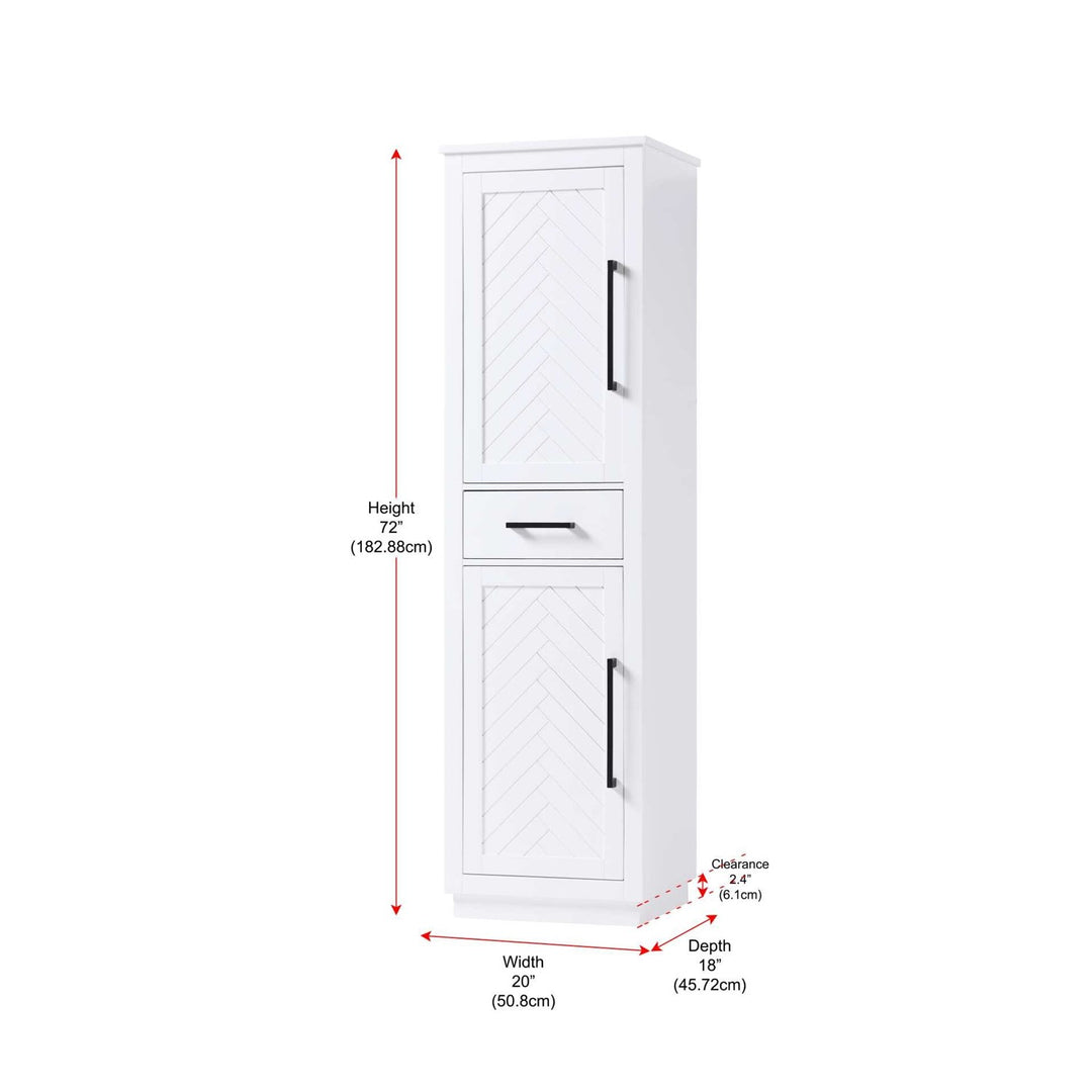 20 Inch Bath Storage Cabinet In White