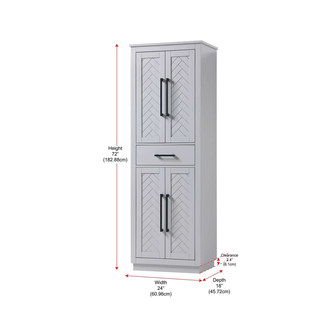 24 Inch Bath Storage Cabinet In Grey