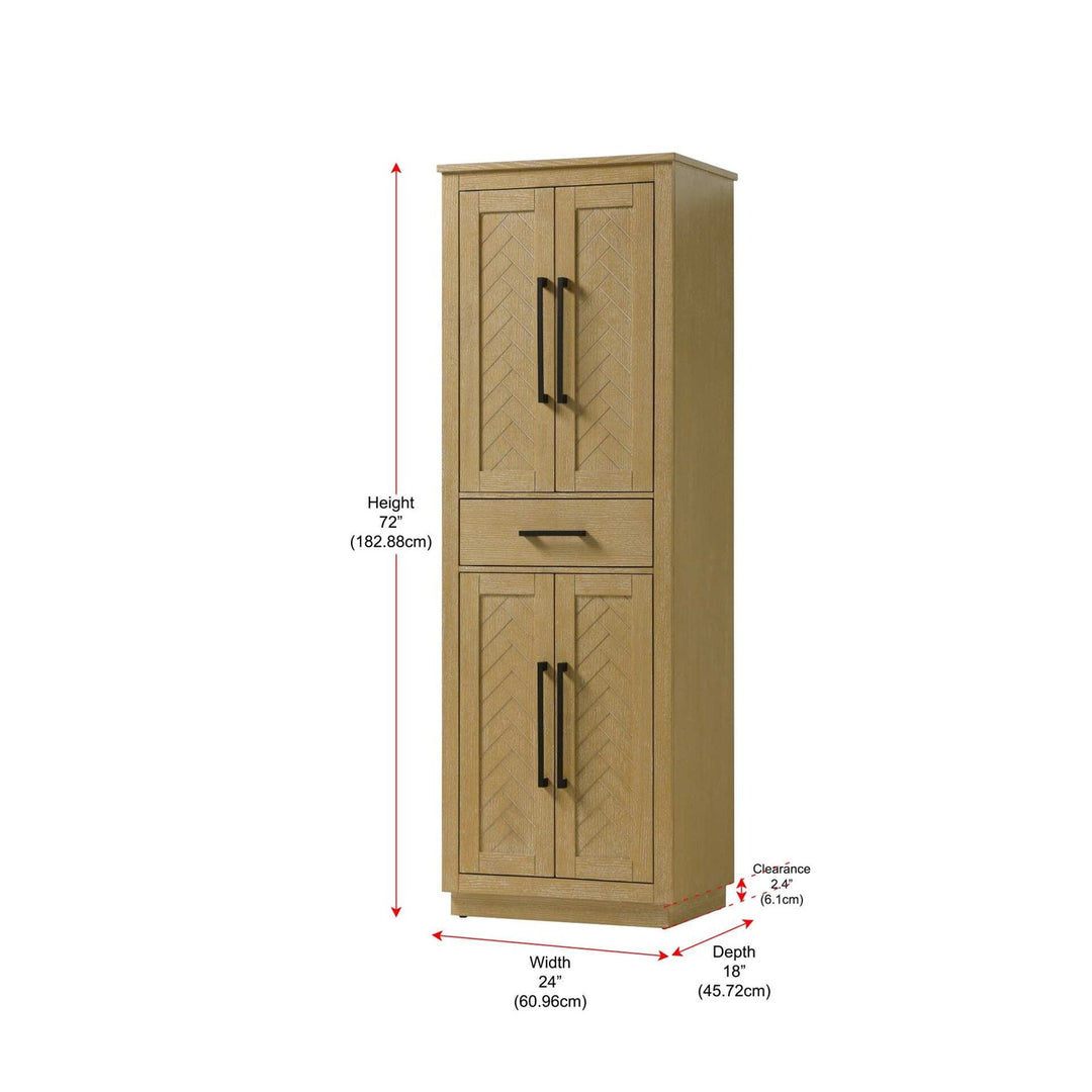 24 Inch Bath Storage Cabinet In Linen Oak