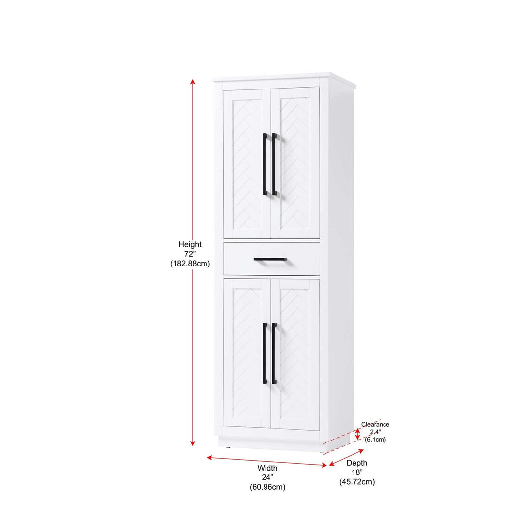 24 Inch Bath Storage Cabinet In White