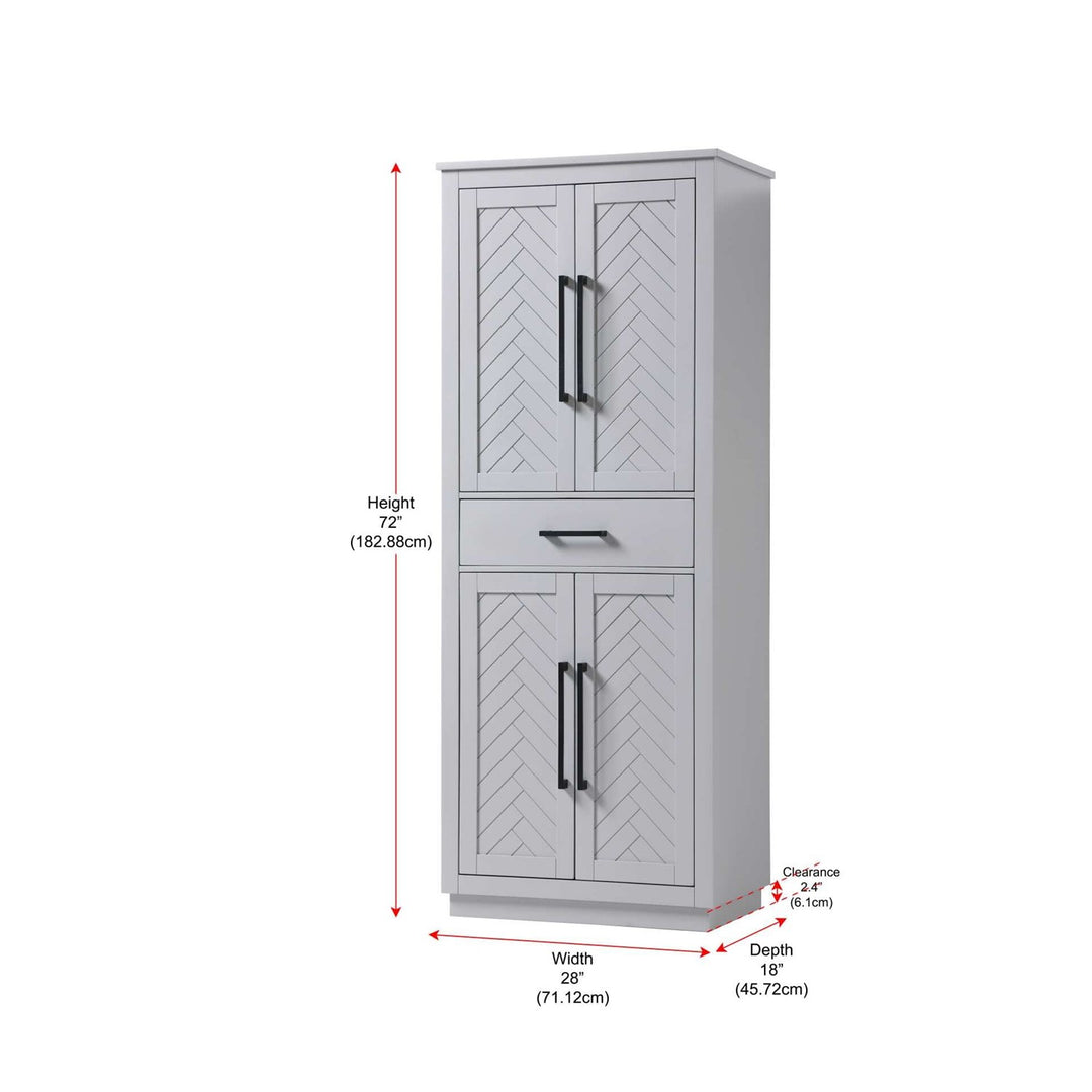 28 Inch Bath Storage Cabinet In Grey
