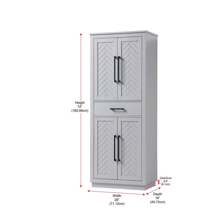 28 Inch Bath Storage Cabinet In Grey