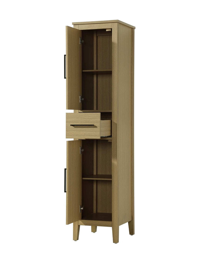 16 Inch Bath Storage Cabinet In Honey Brown
