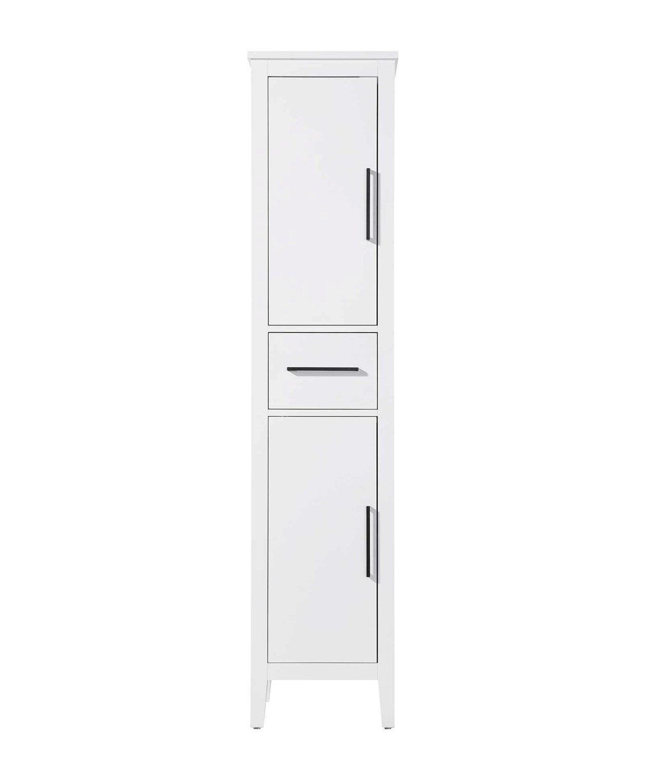 16 Inch Bath Storage Cabinet In White by Elegant Kitchen and Bath