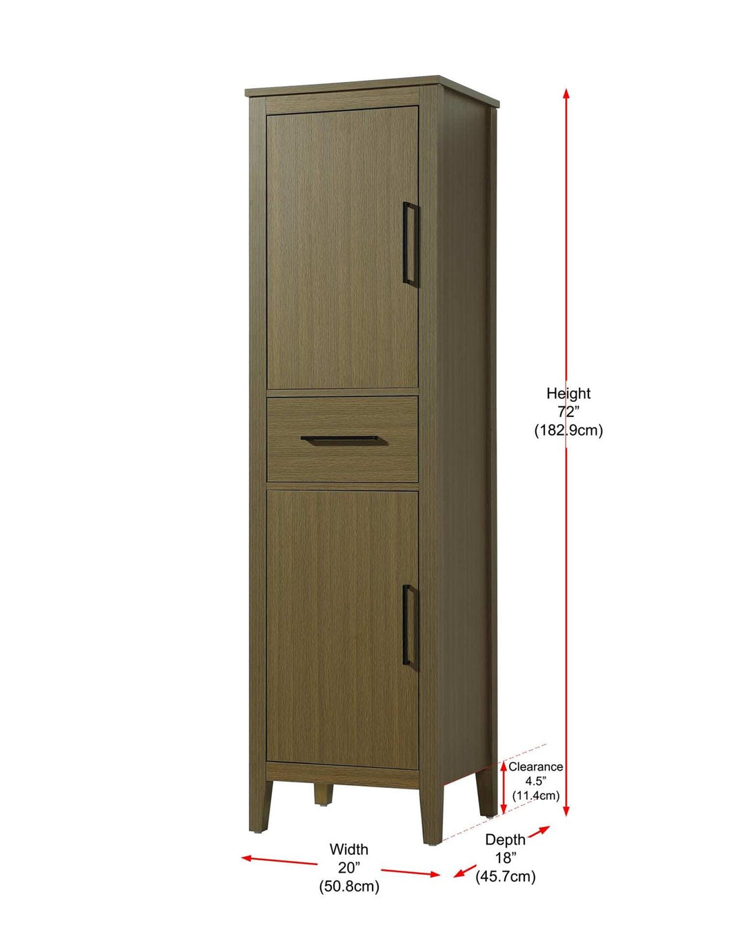 20 Inch Bath Storage Cabinet In Chestnut Brown
