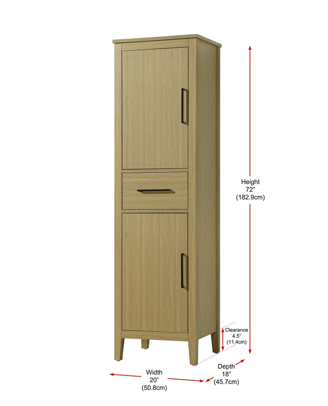 20 Inch Bath Storage Cabinet In Honey Brown